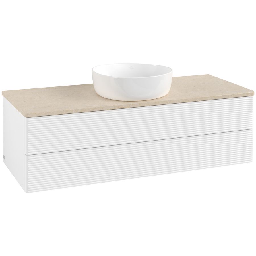 Wastafelonderkast Antao 1200x360x500mm White Matt Lacquer K21113MT