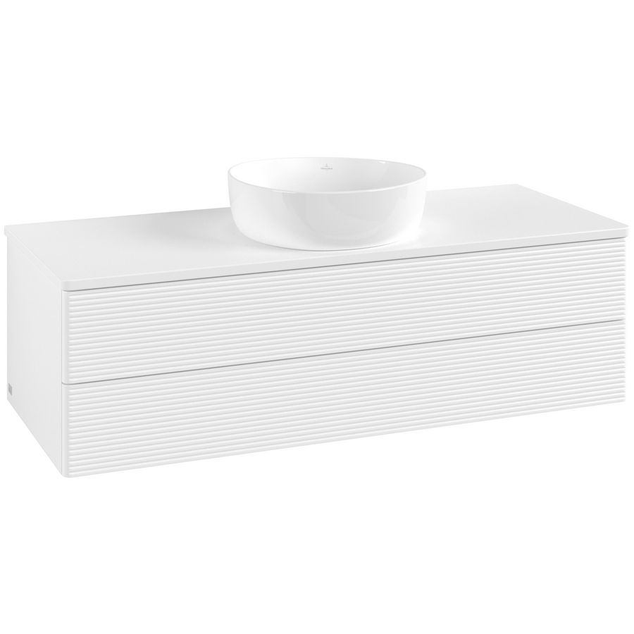 Wastafelonderkast Antao 1200x360x500mm White Matt Lacquer K21150MT