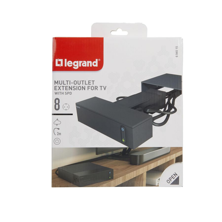 TV Corner 4x2P + A + 4x2P 2,5A zwart