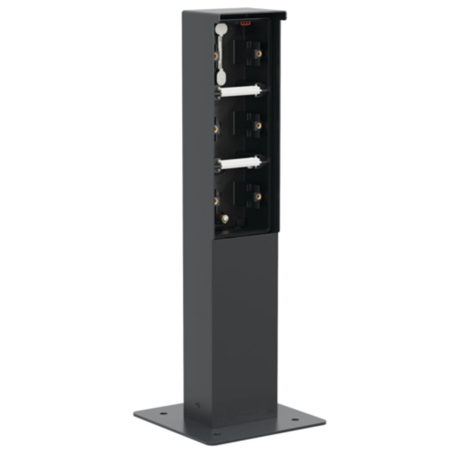 Spuitwaterdichte tuinpaal grondplaat 3 Hydro functies zwart