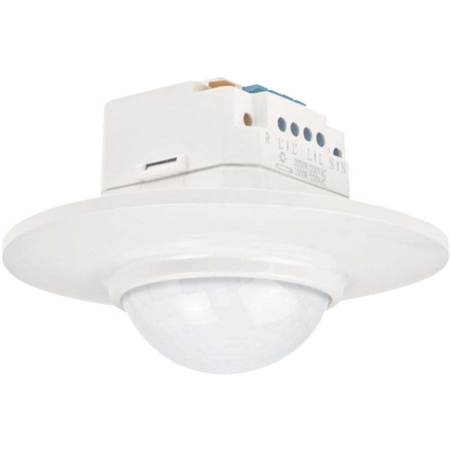 Bewegingsmelder 230V 14m rond inbouwdoos wit