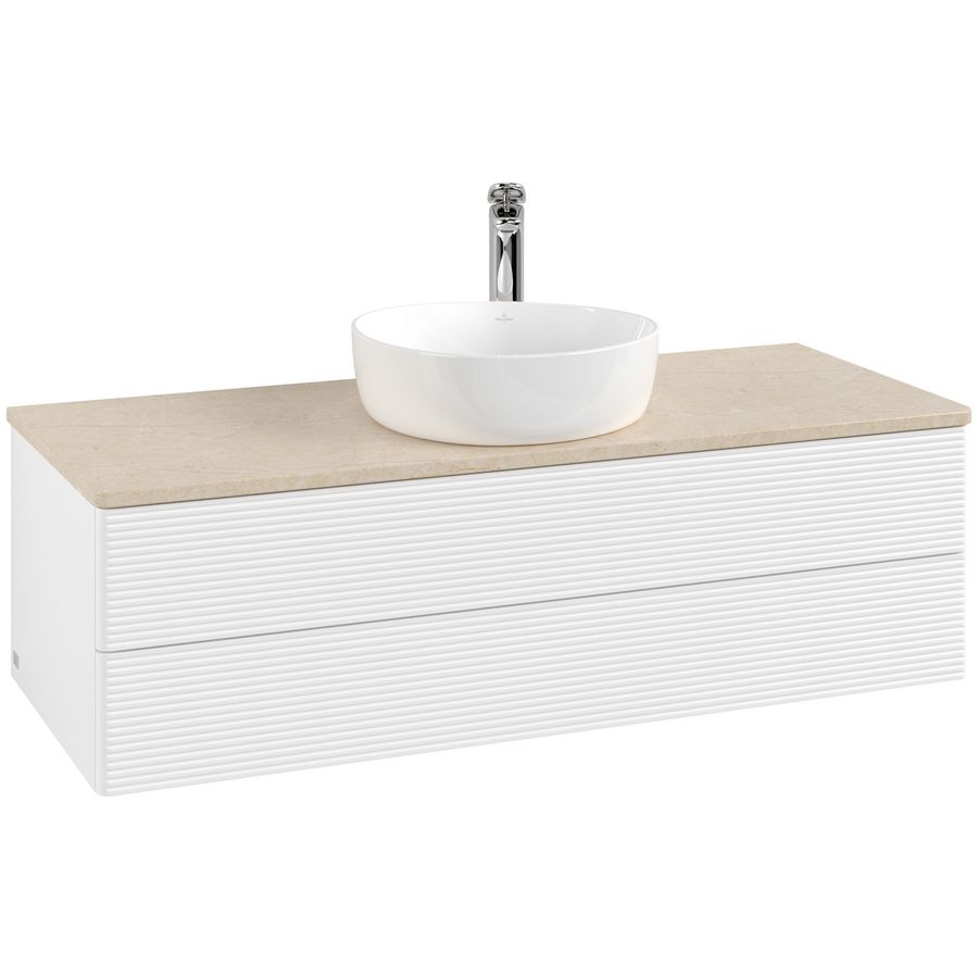 Wastafelonderkast Antao 1200x360x500mm White Matt Lacquer K21153MT