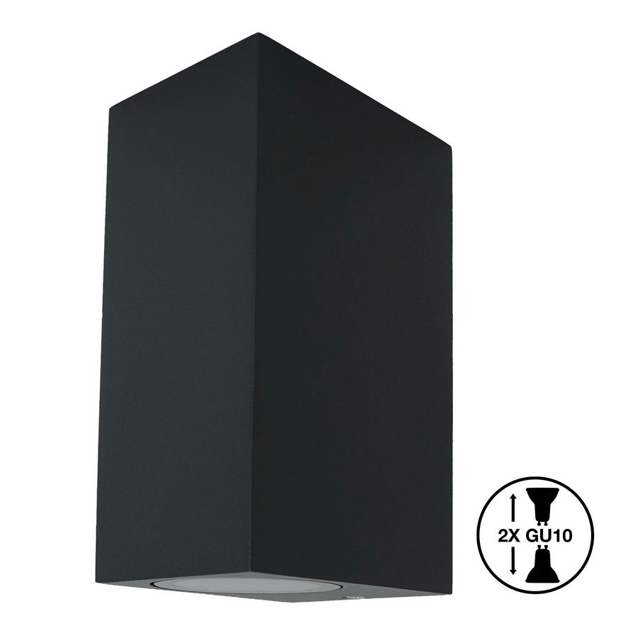 Relamp Wandlamp Outdoor Up/Down 2x GU10 Vierkant IP44