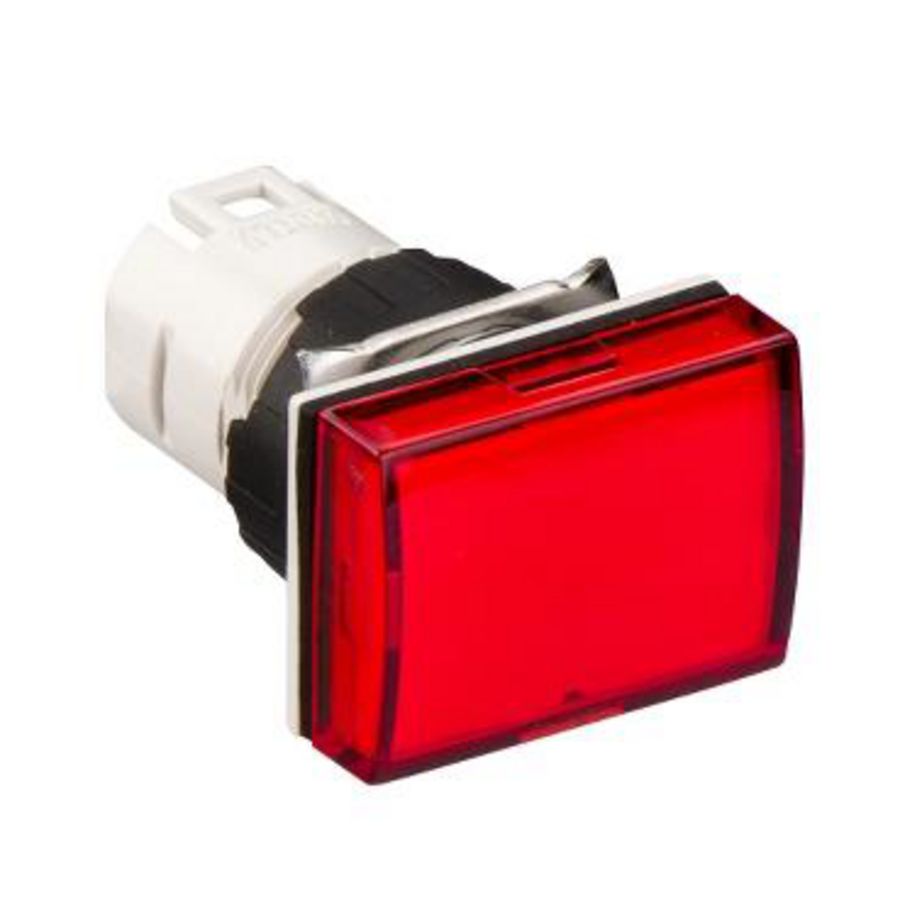 Kop rechthoekige signaallamp Ø16mm Beschermkapje Rood
