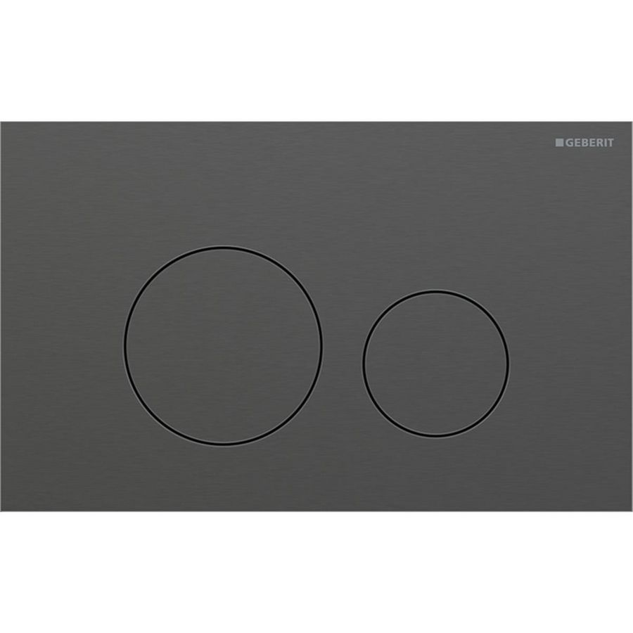 Sigma40 bedieningsplaat 2-toets spoeling ROUND zwart chroom / geborsteld easy to clean gecoat