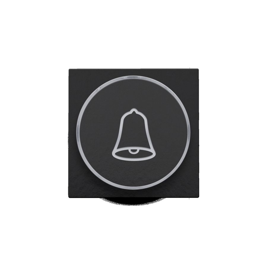 Afwerkingsset doorschijnende ring/belsymbool 6A pianoblack c