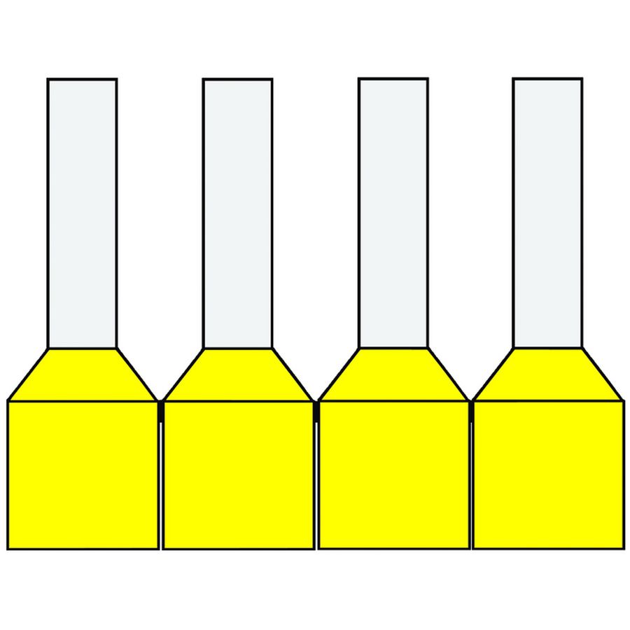 Haspel a 1000st. geisoleerde adereindhulzen 1,00mm² Geel 8mm