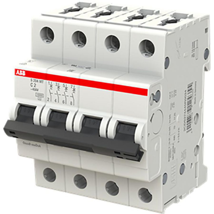 Installatieautomaat S200MT-C2 4P C-karakteristiek 2A 10kA Tractie