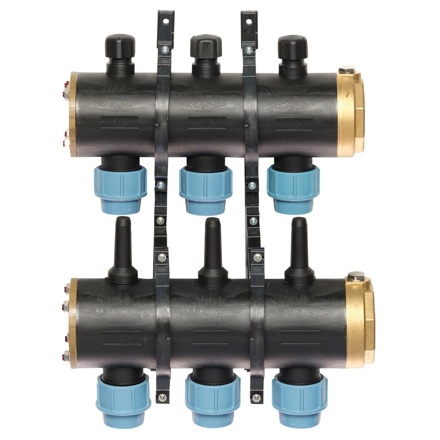 Brineverdeler 4420 2 "kunststof + PE-koppeling 32mm 3-groepen