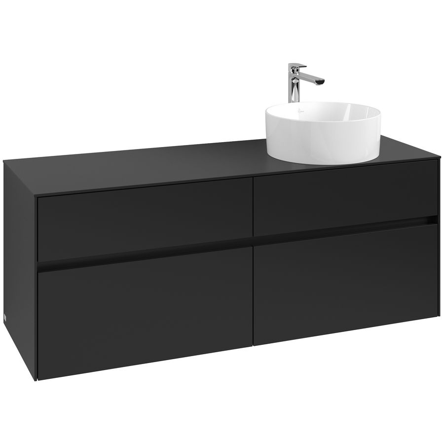Wastafelonderkast Collaro 1400x548x500mm Volcano Black C047B0VL