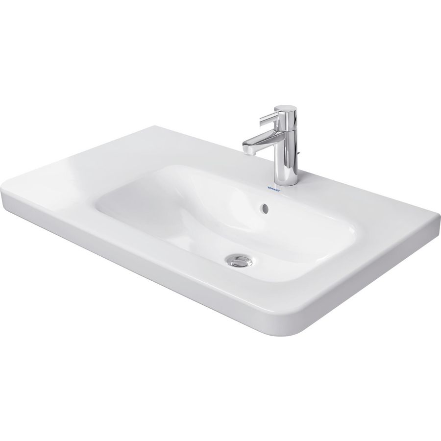 DURASTYLE #232680 wastafel rechts 800mm wit met kraangat met overloop