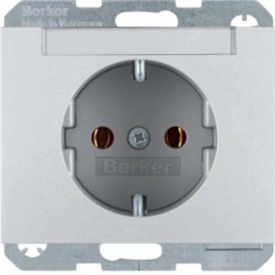 Wandcontactdoos RA tekstv. steek berker K.1/K.5 aluminium