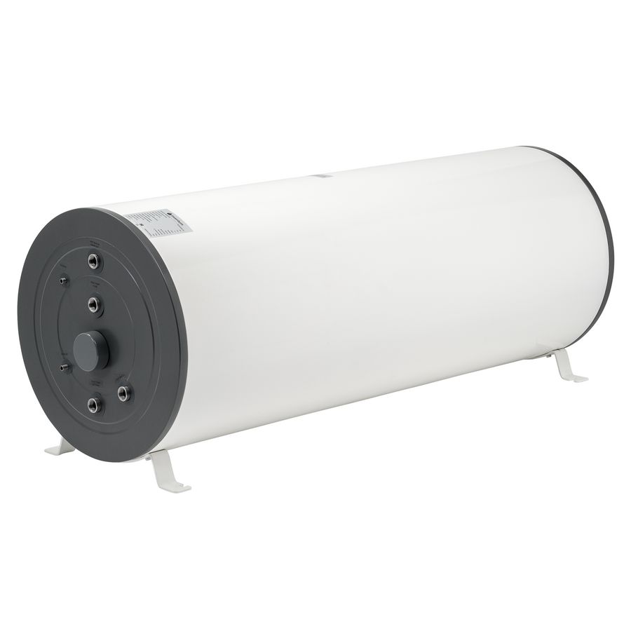 Boiler liggend in met combinatie warmtepompinstall./cv-ketel