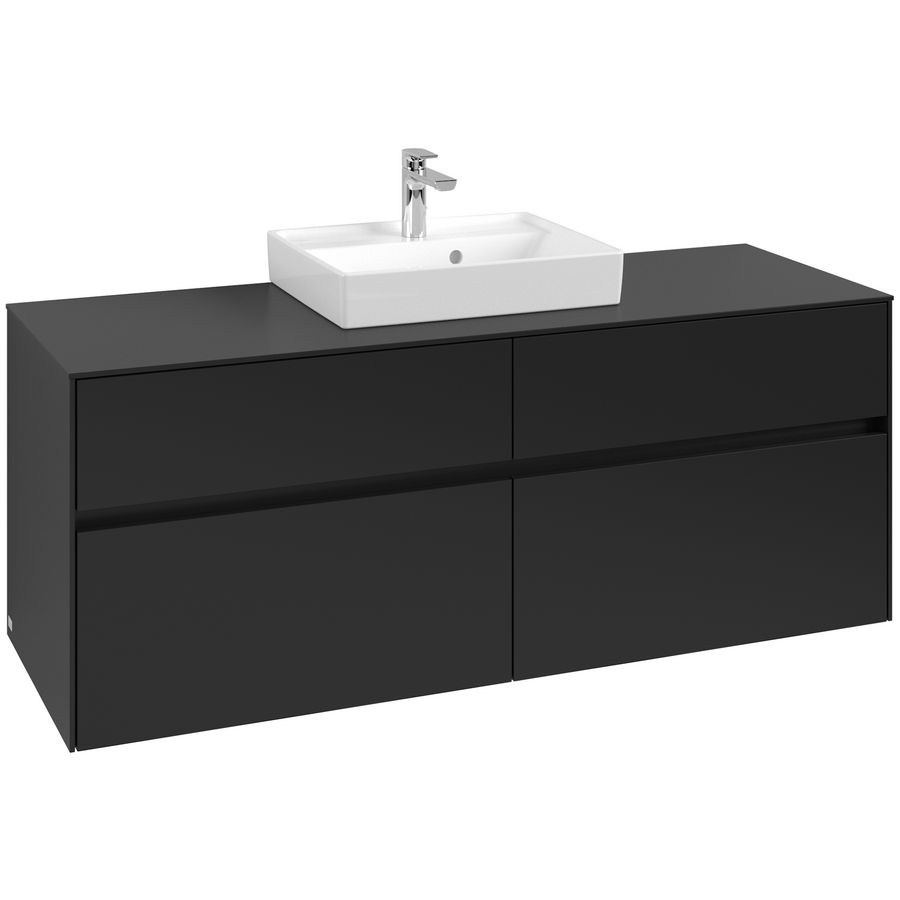 Wastafelonderkast Collaro 1400x548x500mm Volcano Black C073B0VL