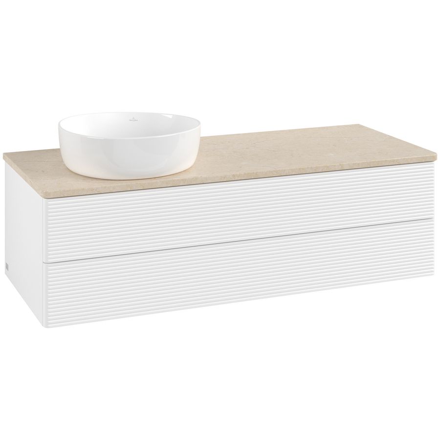 Wastafelonderkast Antao 1200x360x500mm White Matt Lacquer K22113MT