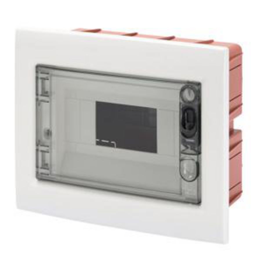 INBOUWKAST MET TRANSPARANTE DEUR MET ROOKGLAS 8 MODULE IP40