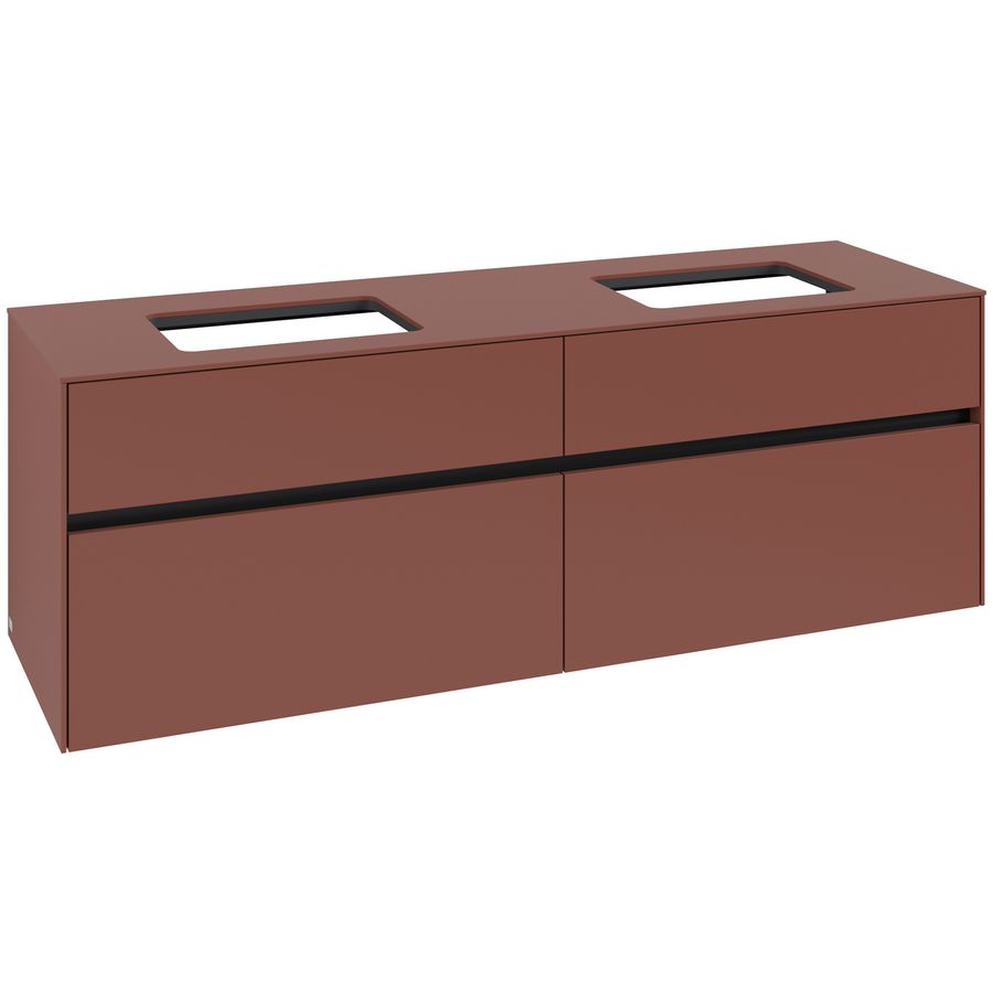 Wastafelonderkast Collaro 1600x548x500mm Wine Red C123B0AH