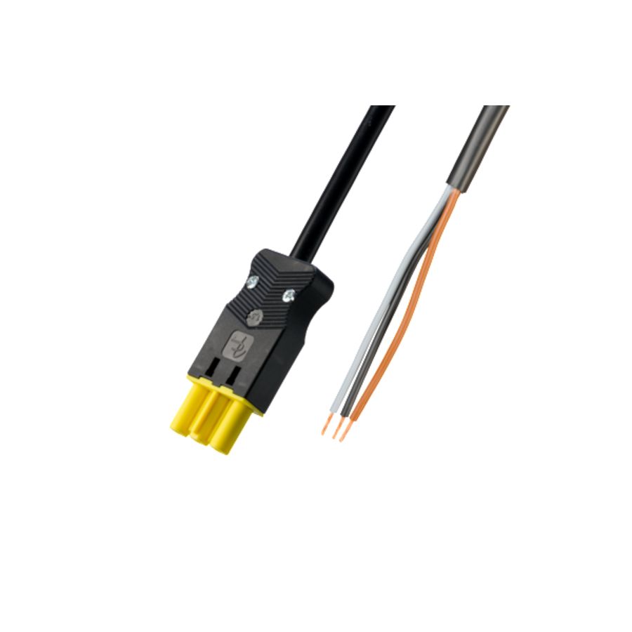 Aansluitsnoer female 3-polig 1,5mm² 100cm geel