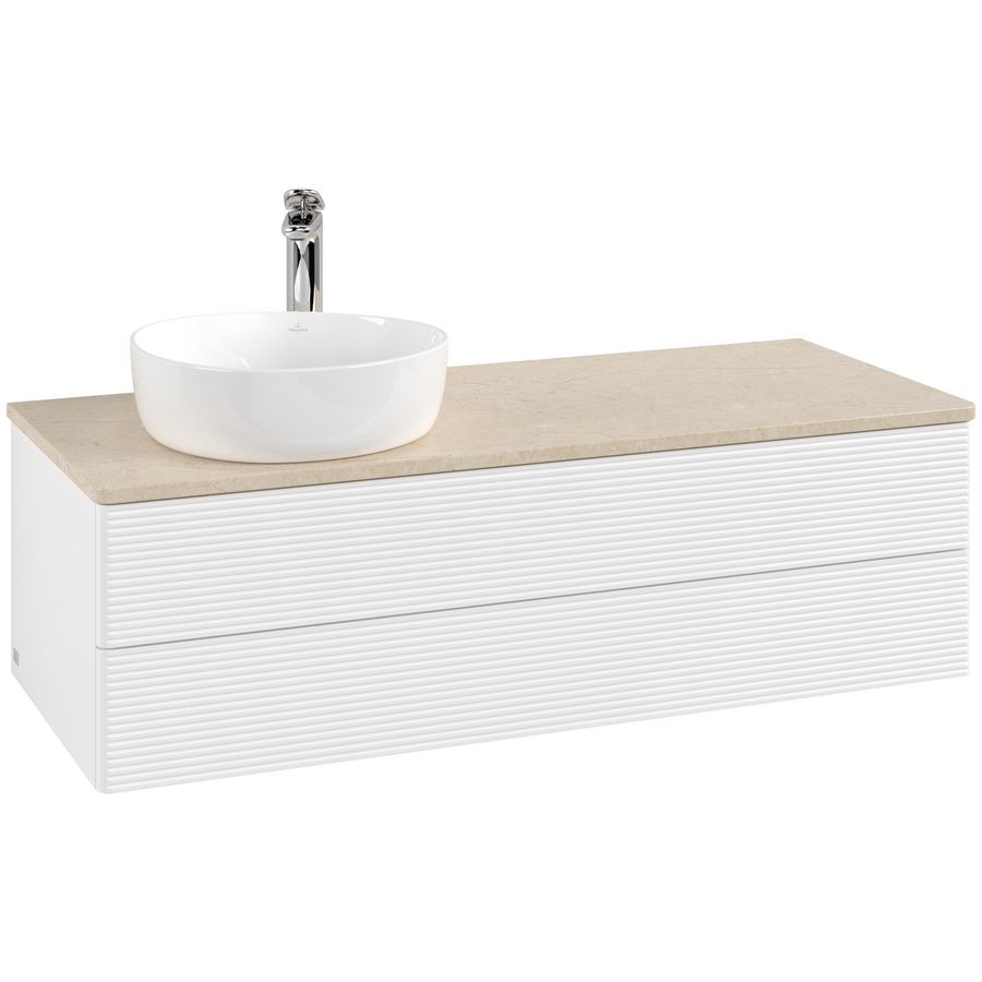 Wastafelonderkast Antao 1200x360x500mm White Matt Lacquer K22153MT
