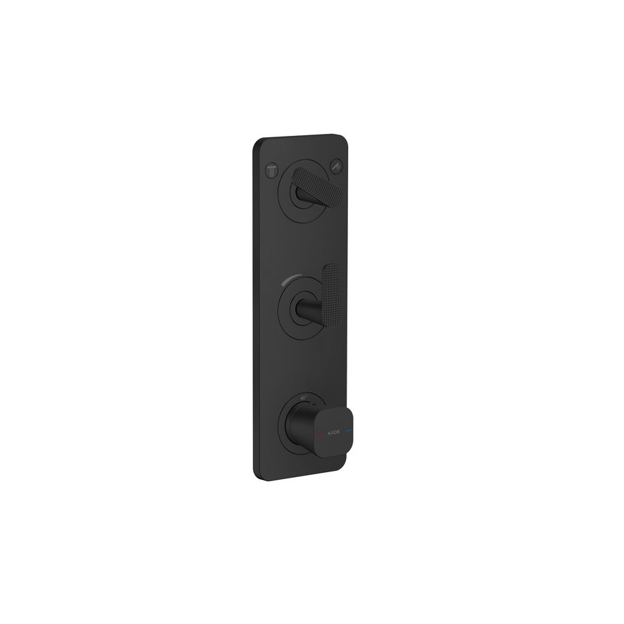 Afbouwdeel termostaat module 380/120 pl v 2 douchefuncties Cubic Cut greep mat zwart Citterio-C