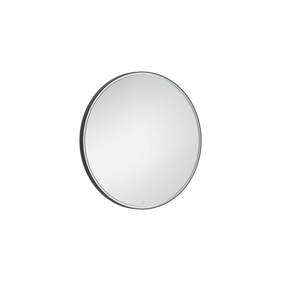 Verlichte spiegel rond-Mat Zwart