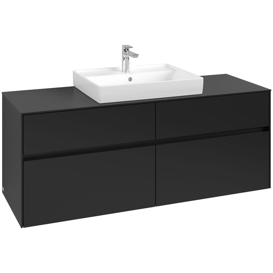Wastafelonderkast Collaro 1400x548x500mm Volcano Black C08400VL