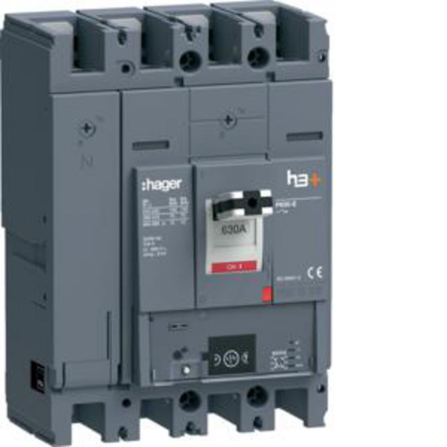 Vermogensautomaat h3+ P630 Energy 4P4D 630A 70kA boutaansl.