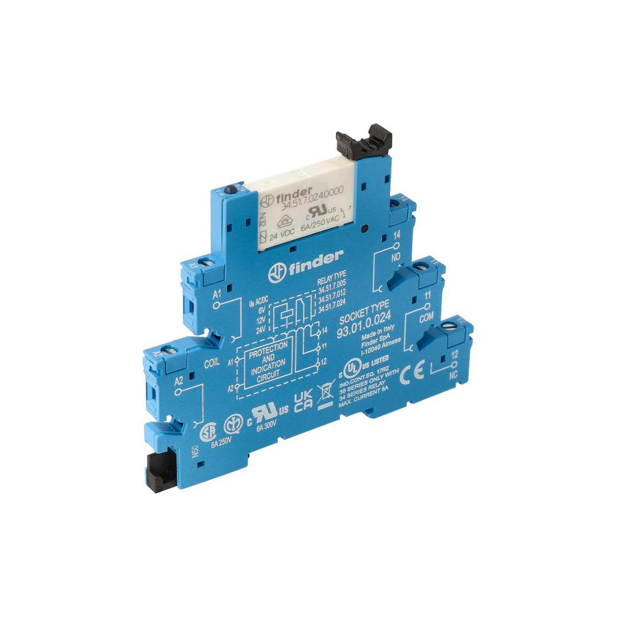 Interfacerelais 1 wisselcontact 6A 24VUC AgNi