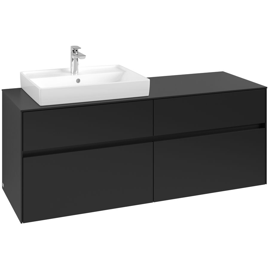 Wastafelonderkast Collaro 1400x548x500mm Volcano Black C08500VL