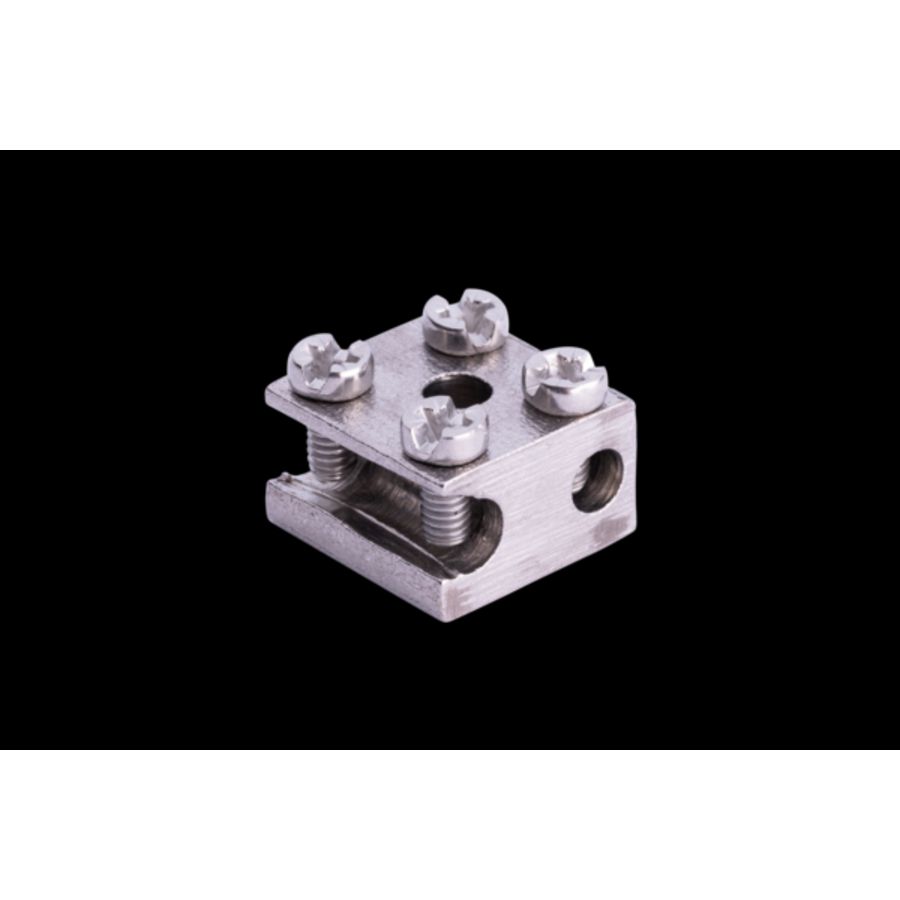Aardblokje 1x25+1x6mm² schuine zij-inleg vol RVS 316