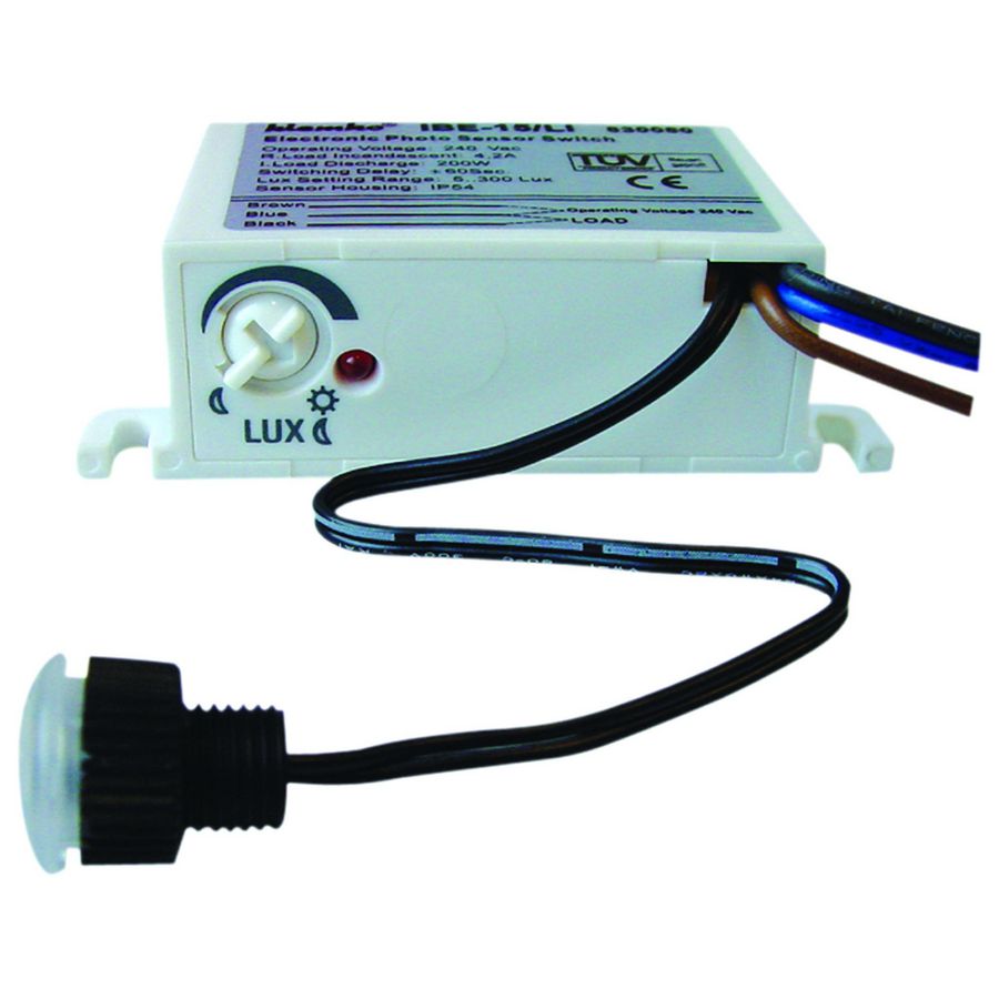 Schemerschakelaar inbouw 4,2A lux instelbaar 1000W 5-300Lux