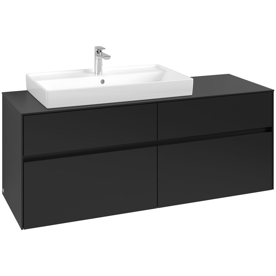 Wastafelonderkast Collaro 1400x548x500mm Volcano Black C089B0VL