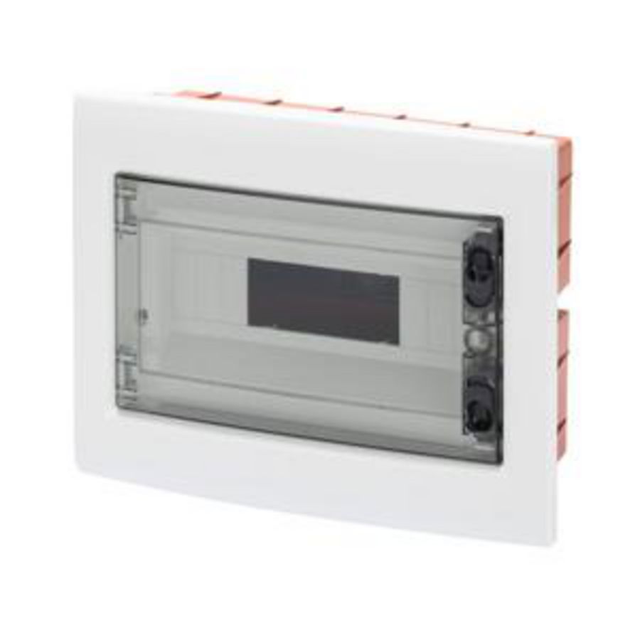 INBOUWKAST MET TRANSPARANTE DEUR MET ROOKGLAS 12 MODULE IP40