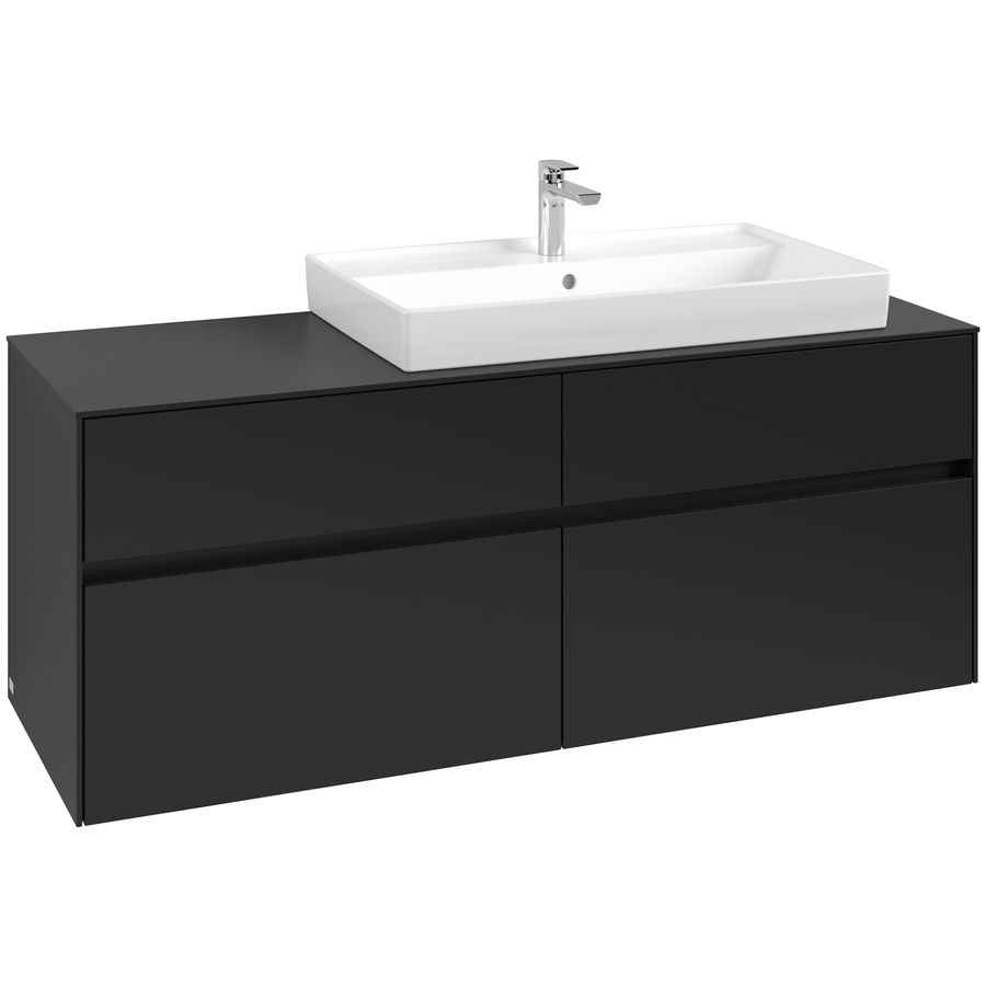Wastafelonderkast Collaro 1400x548x500mm Volcano Black C090B0VL