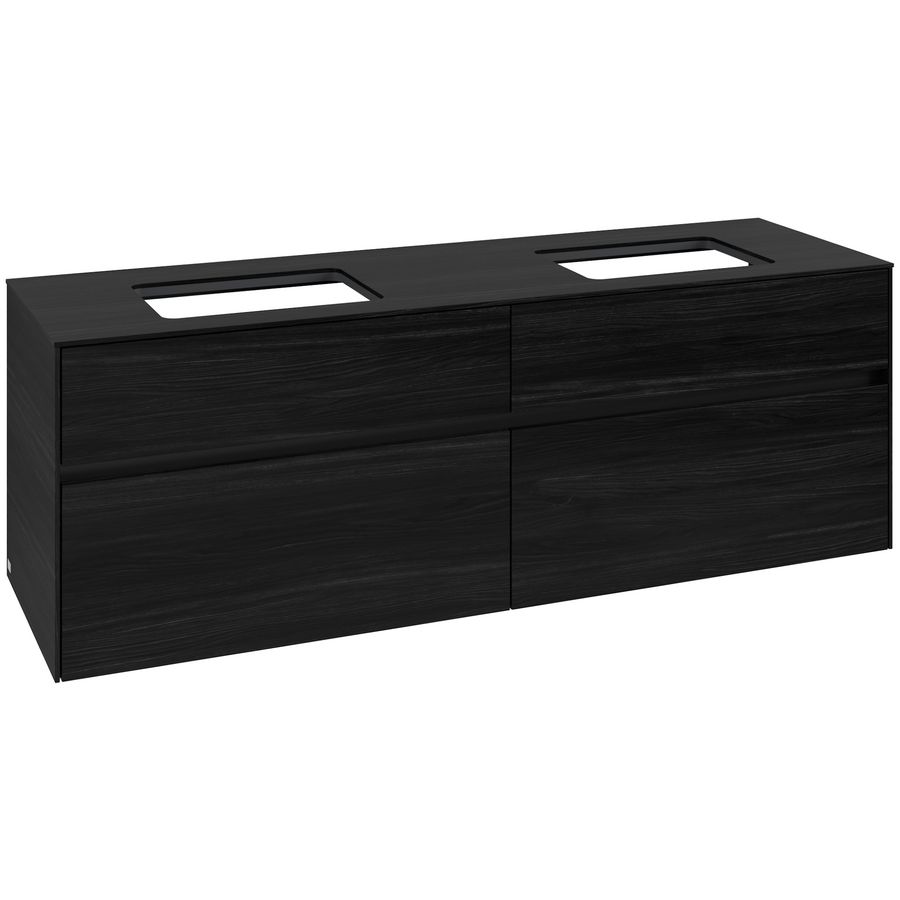 Wastafelonderkast Collaro 1600x548x500mm Black Oak C12300AB