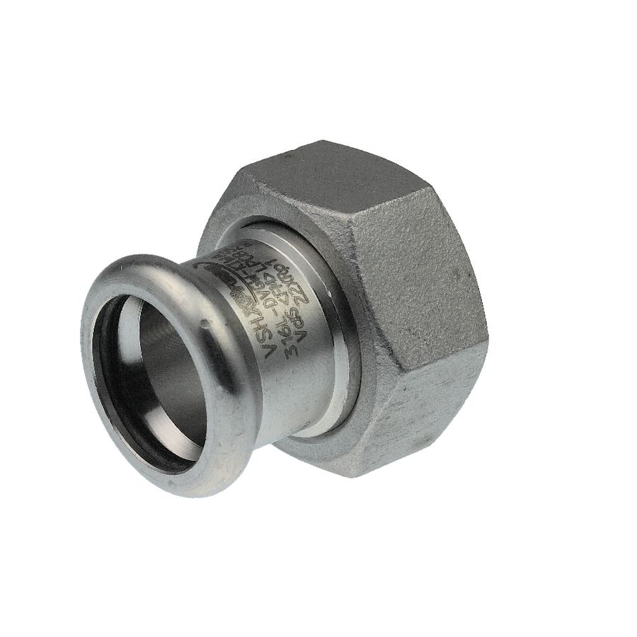 2-del. schroefkoppeling XPress RVS 15x3/4" wartel R2704