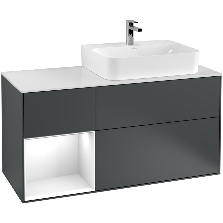 Wastafelonderkast Finion 1200x603x501mm Mid.Blue Matt Lacquer F141GFHG