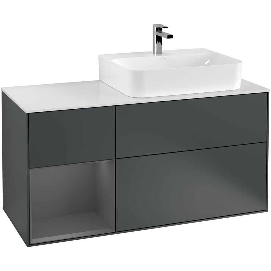 Wastafelonderkast Finion 1200x603x501mm Mid.Blue Matt Lacquer F141GKHG