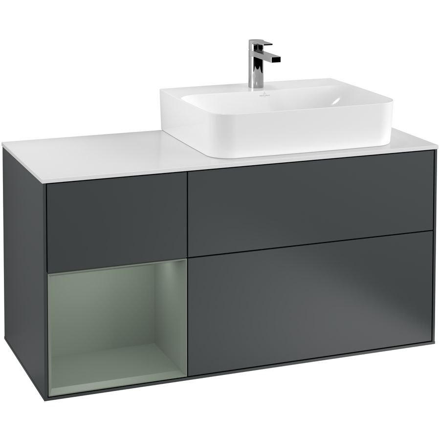 Wastafelonderkast Finion 1200x603x501mm Mid.Blue Matt Lacquer F141GMHG