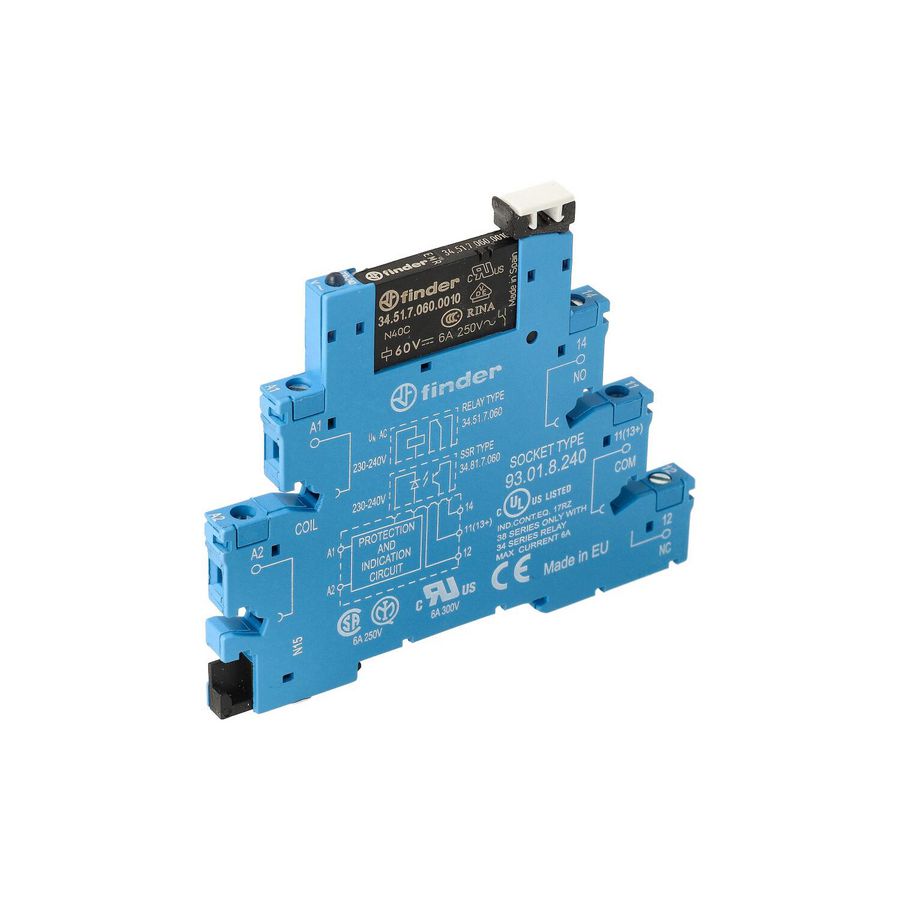 Interfacerelais 1 wisselcontact 6A 230-240V AC serie 38