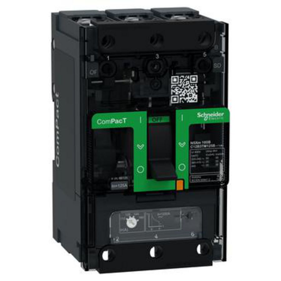 Vermogenschakelaar NSXm160B 25kA AC 3P 125A TMD ComPact