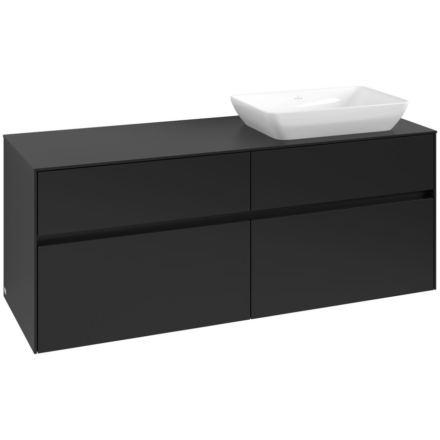 Wastafelonderkast Collaro 1400x548x500mm Volcano Black C118B0VL