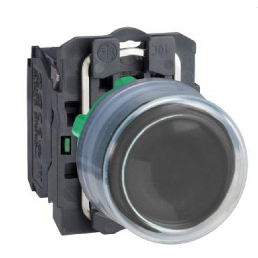 Drukknop Verhoogd Terugvering 22mm kapje Zwart Harmony XB5