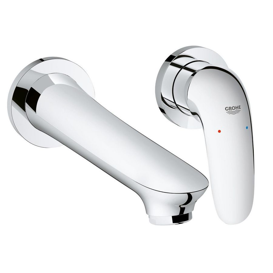 Eurostyle m wandmengkraan 2-gats spr 200mm chroom mgeslgreep z excl. inbouwdeel