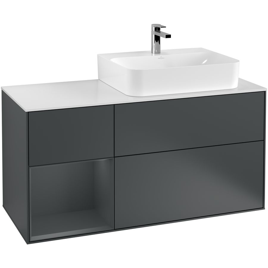 Wastafelonderkast Finion 1200x603x501mm Mid.Blue Matt Lacquer F141HGHG