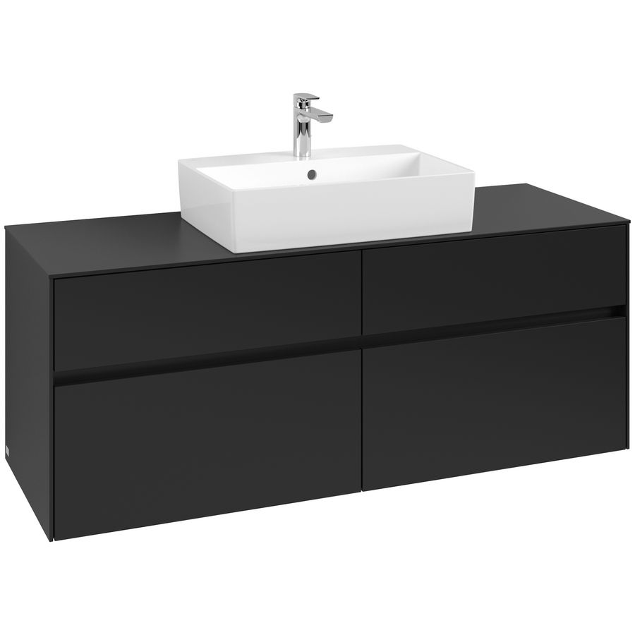 Wastafelonderkast Collaro 1400x548x500mm Volcano Black C131B0VL