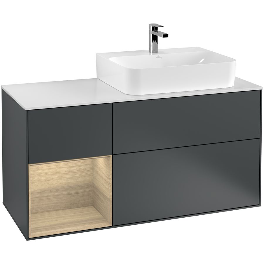Wastafelonderkast Finion 1200x603x501mm Mid.Blue Matt Lacquer F141PCHG