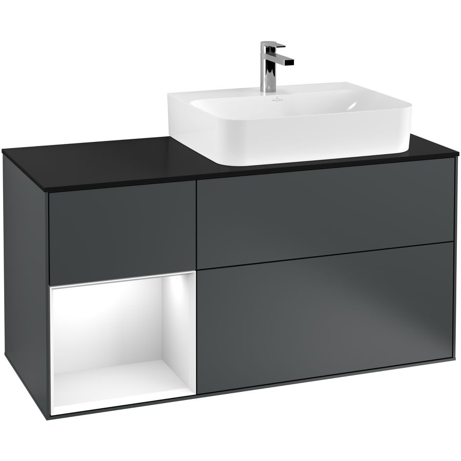 Wastafelonderkast Finion 1200x603x501mm Mid.Blue Matt Lacquer F142GFHG