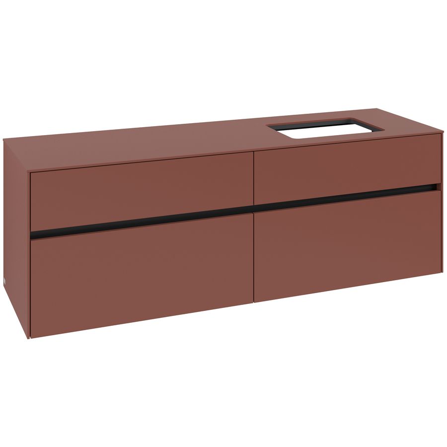 Wastafelonderkast Collaro 1600x548x500mm Wine Red C122B0AH