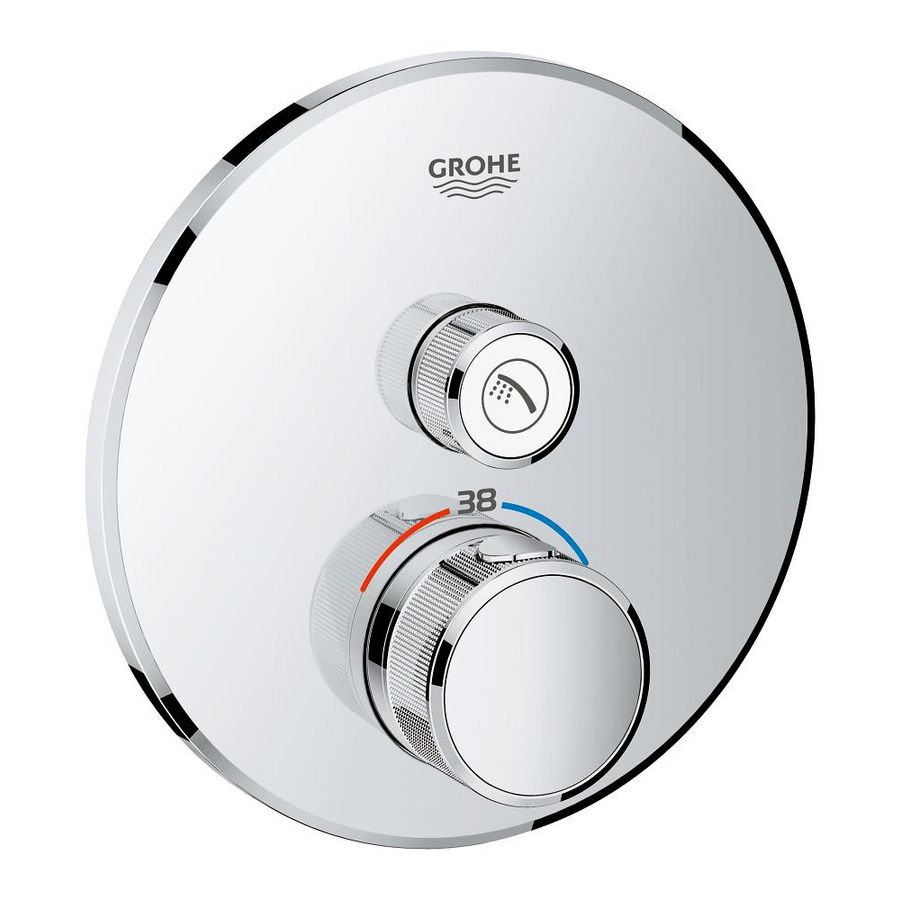 Afbouwdeel Grohtherm smartcontrol douche t supersteel (rvs look) rond